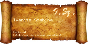 Ivanits Szabina névjegykártya